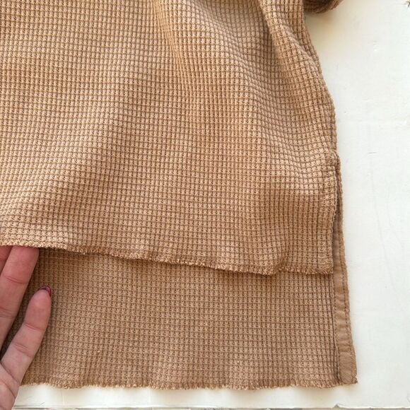 Artizia TNA Waffle Knit Women’s Small Cropped‎ Turtleneck Longsleeve Cozy Camel - Picture 6 of 13